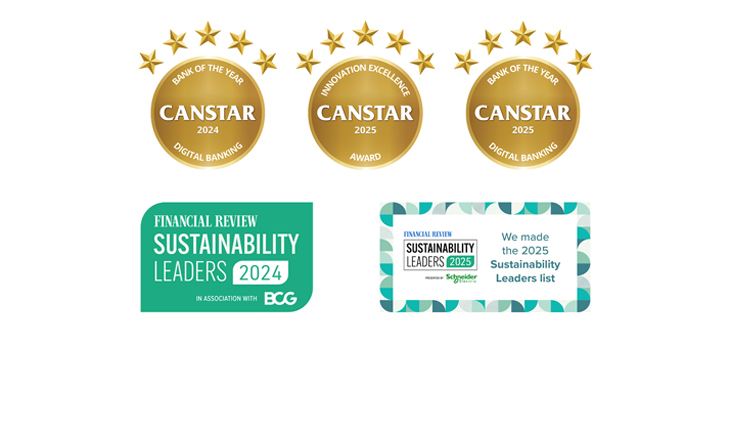 Canstar and Australian Financial Review Sustainability award logos